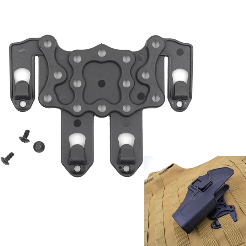 

Tactical S t r i k e MOLLE Holster Adapter Airsoft Gun Holster Platform Hunting Vest Hanger Ambidextrou Black Tan