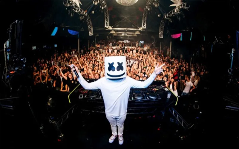 1 шт. Marshmello латексный шлем маска для головы Забавный костюм для косплея аксессуар на голову Хэллоуин карнавал маска диджея вечерние реквизиты