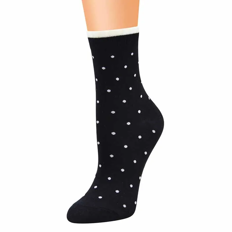 CHARLIE CAAMP, женские хлопковые носки, модные, новые, узор в горошек, маленькие, свежие, дикие, серия, женские, трендовые, индивидуальные, забавные носки F248 - Цвет: Черный