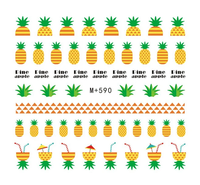 

Nail Sticker Water Tranfer Decals Nails Art Slider Tattoo Pineapple Watermelon Fruit Designs Decoration Manicure Foil Wraps