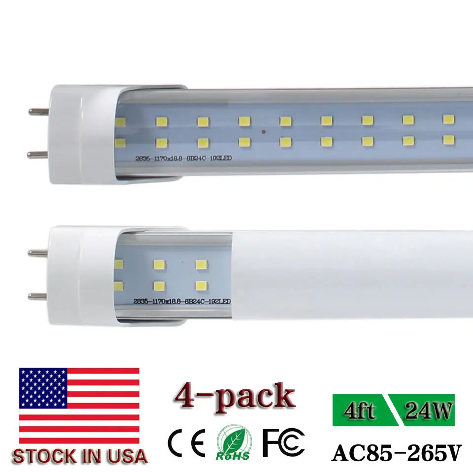 4ft Led Tube Lights 5000K Daylight Cold white T8 G13 bi pin double row