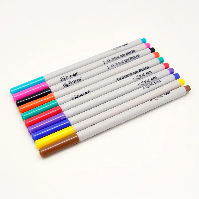 

10 colors/lot Premium Painting Soft Brush Pen Set Watercolor Markers Pen Effect Best for Coloring books Manga Comic Calligraphy