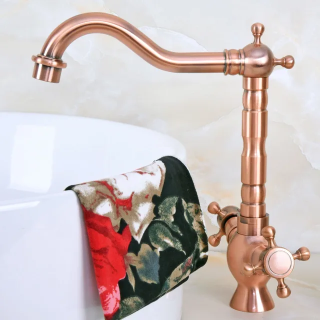 Vintage Retro Antique Red Copper Brass Kitchen Wet Bar Bathroom Vessel Sink Faucet Single Hole Swivel Spout Mixer Tap Anf618 In Kitchen Faucets From