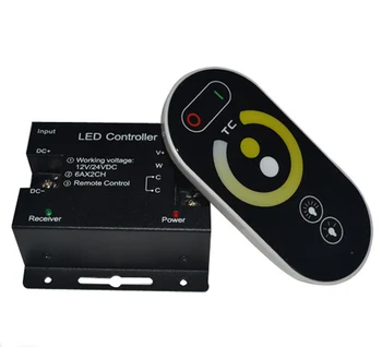 

Freeshipping 6 keys two tone dimmer color temperature controller with Touch Ring remote controller DC 12-24V