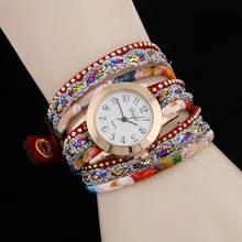 Новая мода 6 цветов женские панк Вязание обмотки часы женские наручные часы на браслете со стразами женские повседневные кварцевые часы relogios