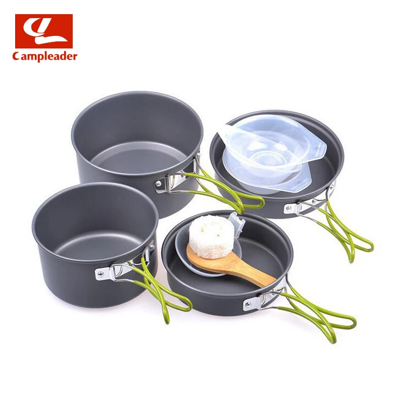

Portable Outdoor Cooking Cookware Camping Pot Pan Picnic Set Aluminum for 2-3 Person CL093