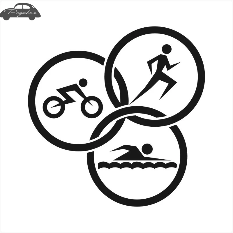 Pegatina Triathlon Sticker Swimming Run Bike Cycling Car Decal Posters Vinyl Wall Decor Mural Sticker
