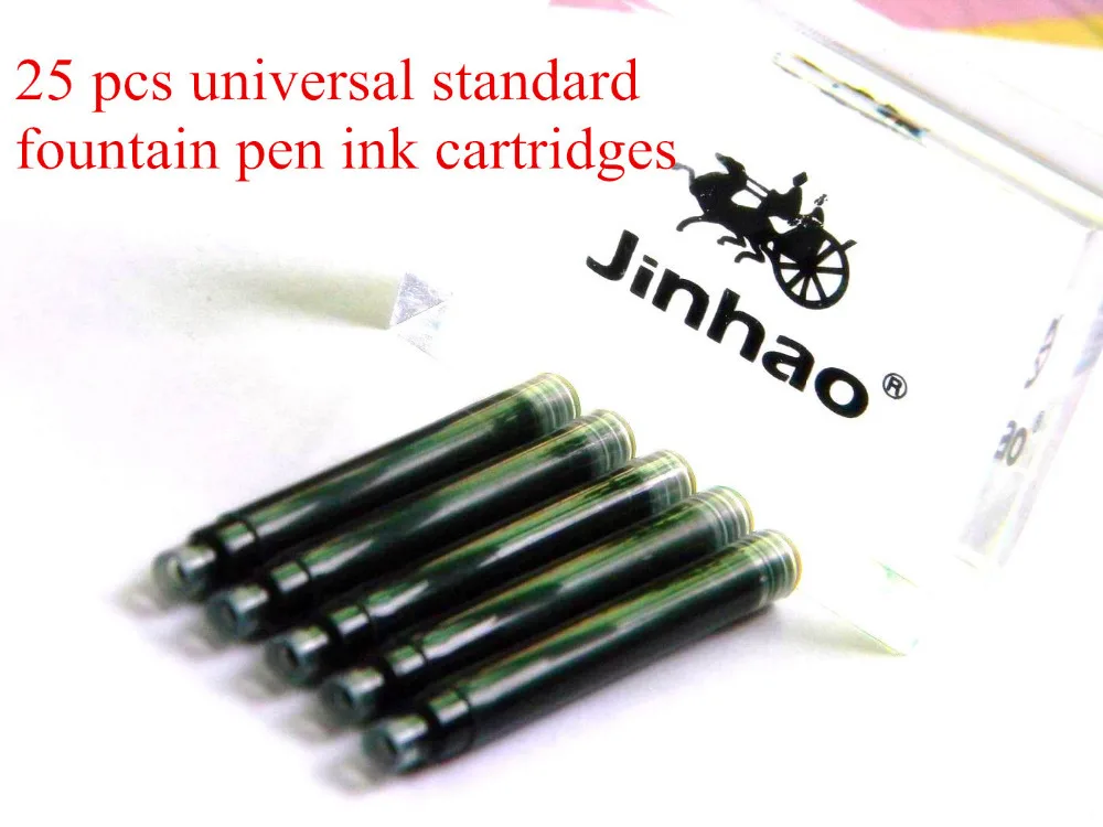 25pcs Jinhao Black Universal Fountain Pen Ink Cartridges pen refillin