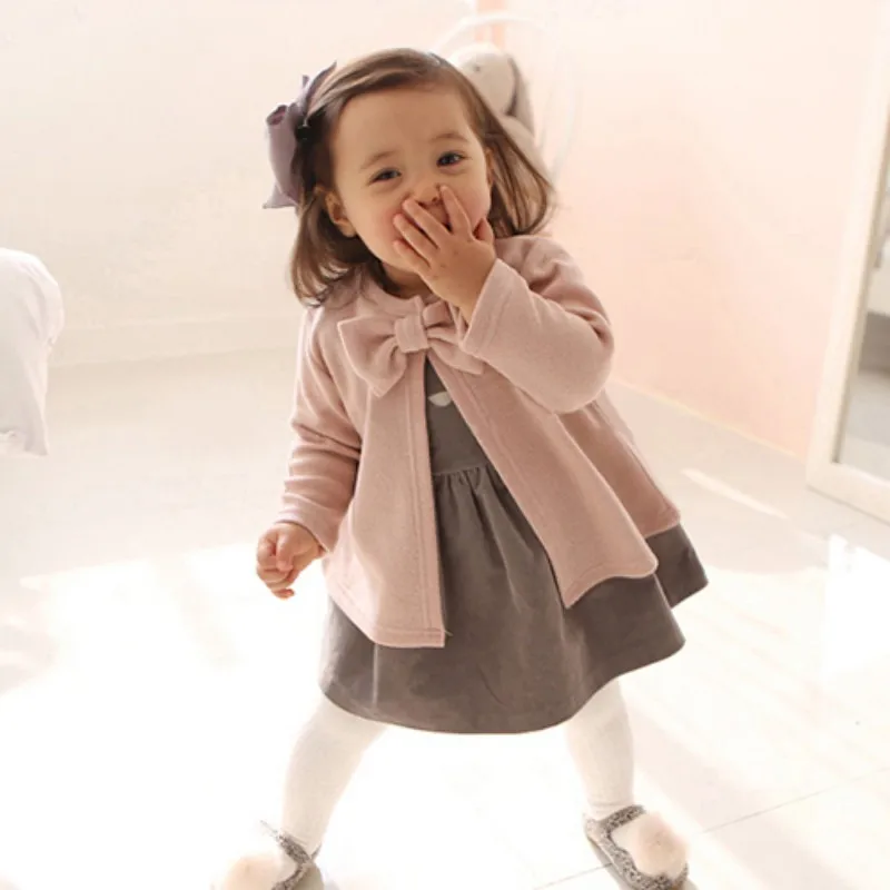 

Autumn Winter Children Jackets Baby Little Bow Child Coat Girl Outerwear Jackets For Girls Bow Girl Clothes