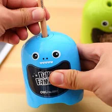 1 шт. электрическая точилка для карандашей для студентов карандаш динозавр машина для резки зеленый синий Deli 0501