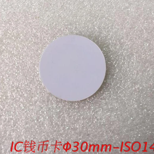 Метки из ПВХ для монет и карт диаметр 30 мм ISO14443A Fudan F1108|RFID бирки карты| |