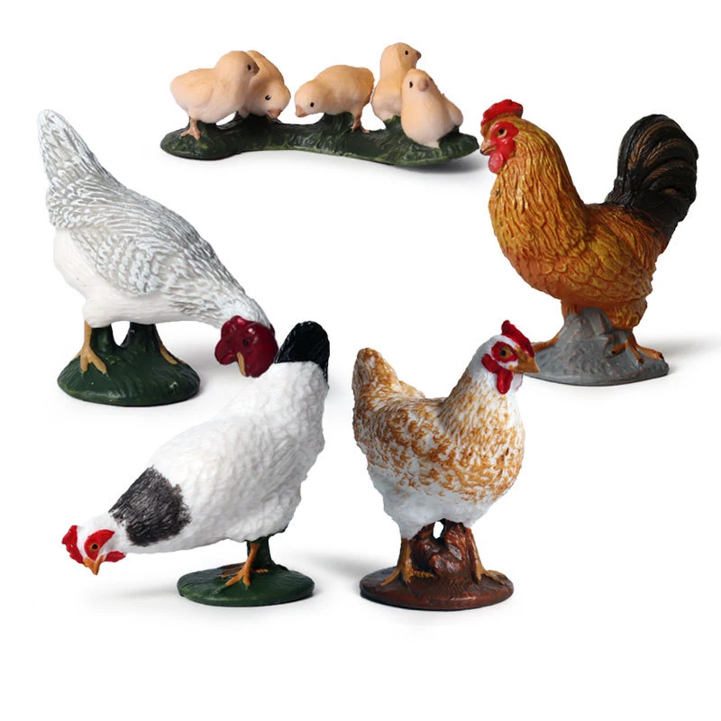 24 Style Classic Poultry Animal Simulation Mini Model PVC Chicken Swan Duck Furniture Decoration Educational Toy For Kid Gift F3