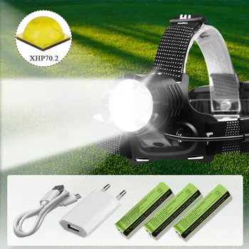 

rechargeable USB headlamp xhp70 head light head lamp flashlight V6 head torch lantern led headlight 18650 outdoor