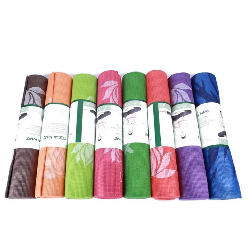 Colorful PVC Fitness Yoga Mat Fitness Anti Slip Gymnastics Mats Printed