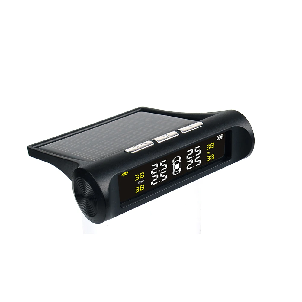 VSTM Солнечная энергия USB TPMS система контроля давления в автомобильных шинах lcd 4 внешних/внутренних датчика для внедорожПредупреждение о температуре