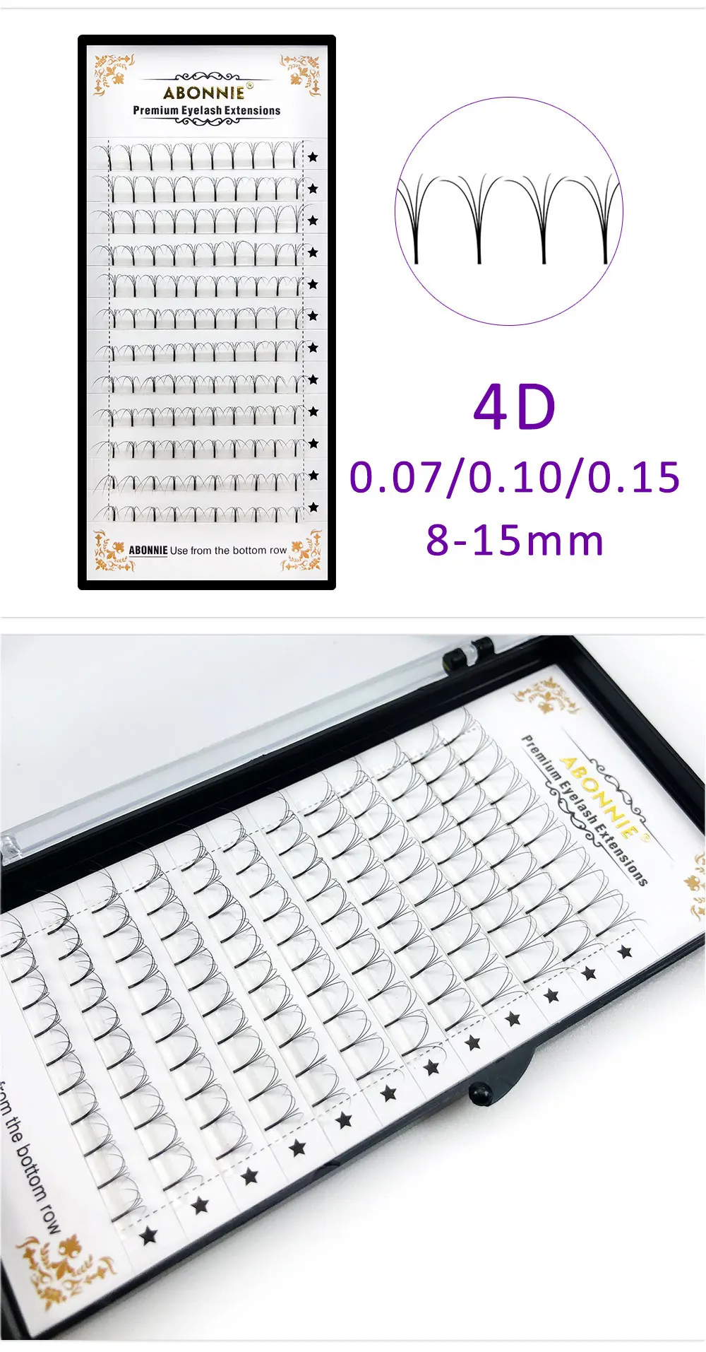 ABONNIE 12 рядов предварительно изготовленные объемные веерные ресницы 3d4d5d6d ресницы для наращивания ресниц из русской искусственной норки