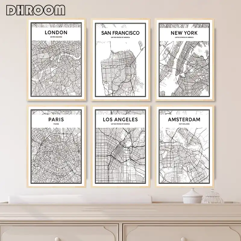World Famous City Map New York London Paris Canvas Poster Prints Wall Art Black And White Painting Pictures For Living Room Painting Calligraphy Aliexpress World Famous City Map New York London Paris Canvas Poster Prints Wall Art Black And White Painting Pictures For Living Room Painting Calligraphy Aliexpress