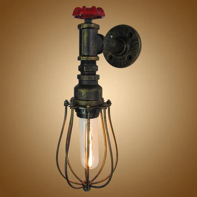 Iron Industry Retro Wall Light 220V Creative Water Pipe Wall Lamp ... Iron Industry Retro Wall Light 220V Creative Water Pipe Wall Lamp ...