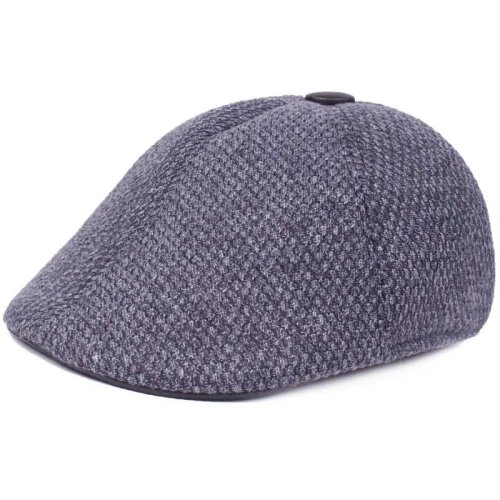 HT2191 мужская шапка, Осень-зима, плоская кепка утконоса, вязаная кепка Newsboy Ivy, берет, мужские однотонные простые Зимние береты, Мужская кепка для папы, s для мужчин - Цвет: Navy Blue