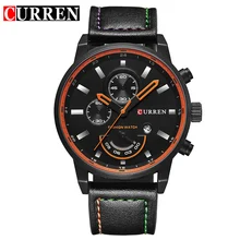 CURREN montre pour hommes de marque quartz-montre Hommes Cadran Rond Montre Analogique avec Affichage de la Date 8217