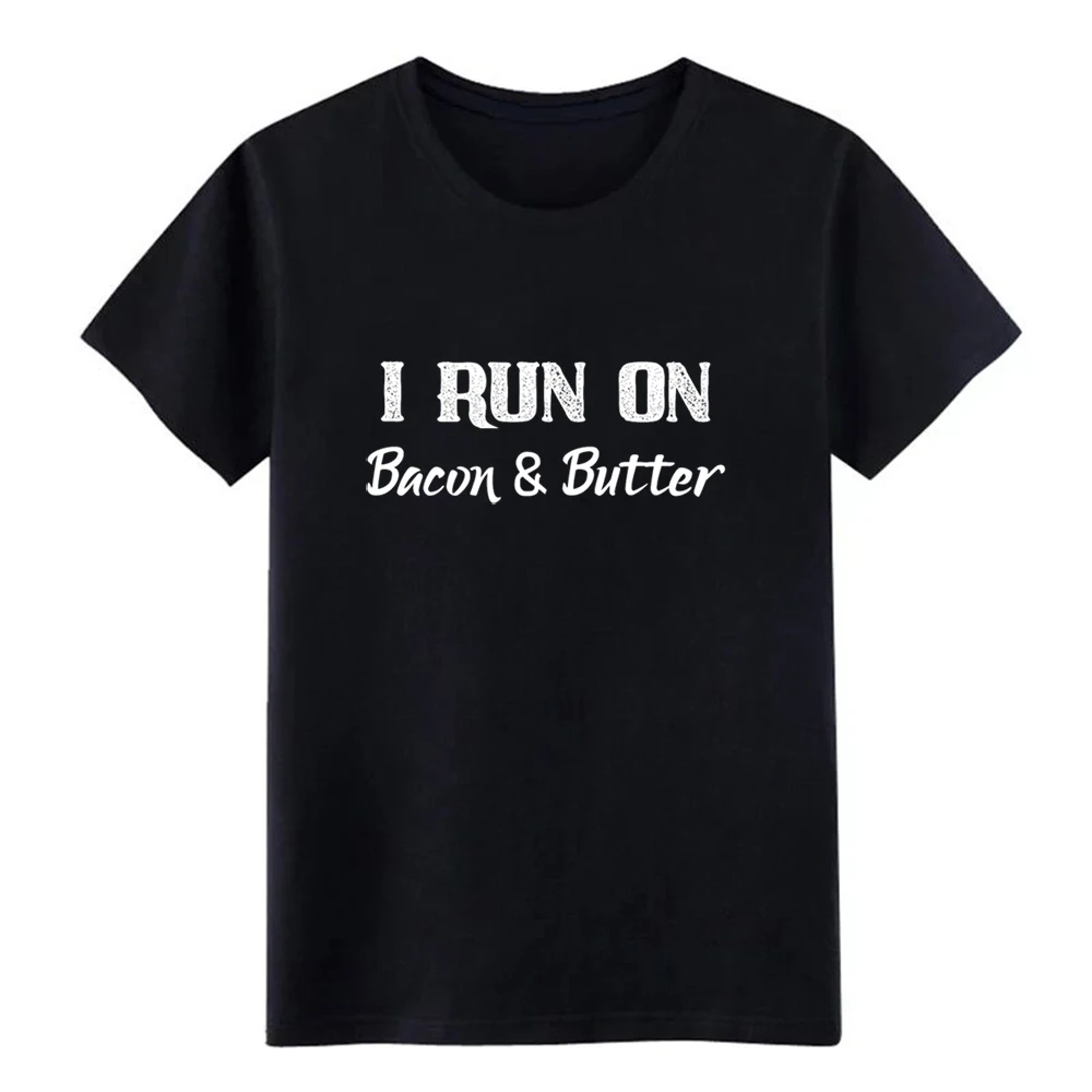 Мужская футболка с круглым вырезом Keto I Run On Bacon and Butter забавная надписью Diet Lifestyle |