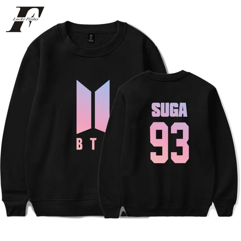 Luckyfridayf BTS группы Harajuku Толстовки Для женщин Bangtan KPOP Вентиляторы монолитным
