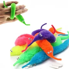 Волшебные трюки плюшевый твист пушистый червь шевелиться дети мультфильм Животные игрушки волшебный трюк случайный цвет