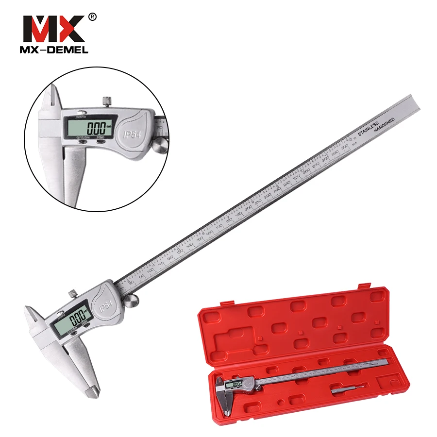 

MX-DEMEL IP54 0-150/200/300mm Protective Electronic Digital Vernier Caliper Stainless Steel High PrecisionMeasuring Tool