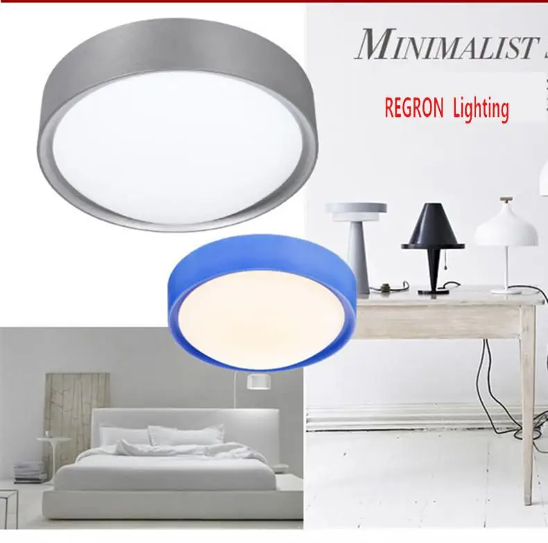 

Regron Acrylic Ceiling Lamp 220v Round White/blue Led Surface Mounted Ceiling Lighting Modern Luminary For Living Room Bedroom