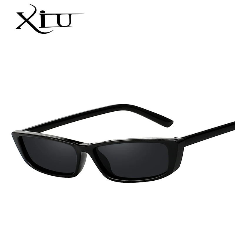 XIU Vintage Rectangle Sunglasses Women Brand Designer Small Frame Sun