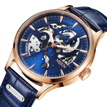

Luxury Brand Switzerland Nesun Skeleton Watch Men Automatic Self-Wind Men's Watches Sapphire Crystal Waterproof clock N9502