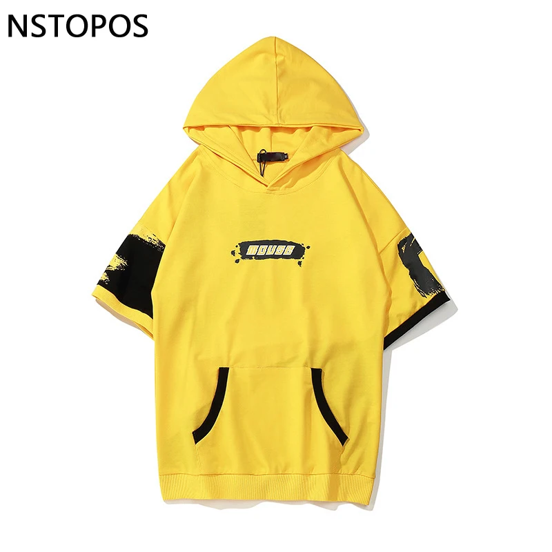 yellow short sleeve hoodie