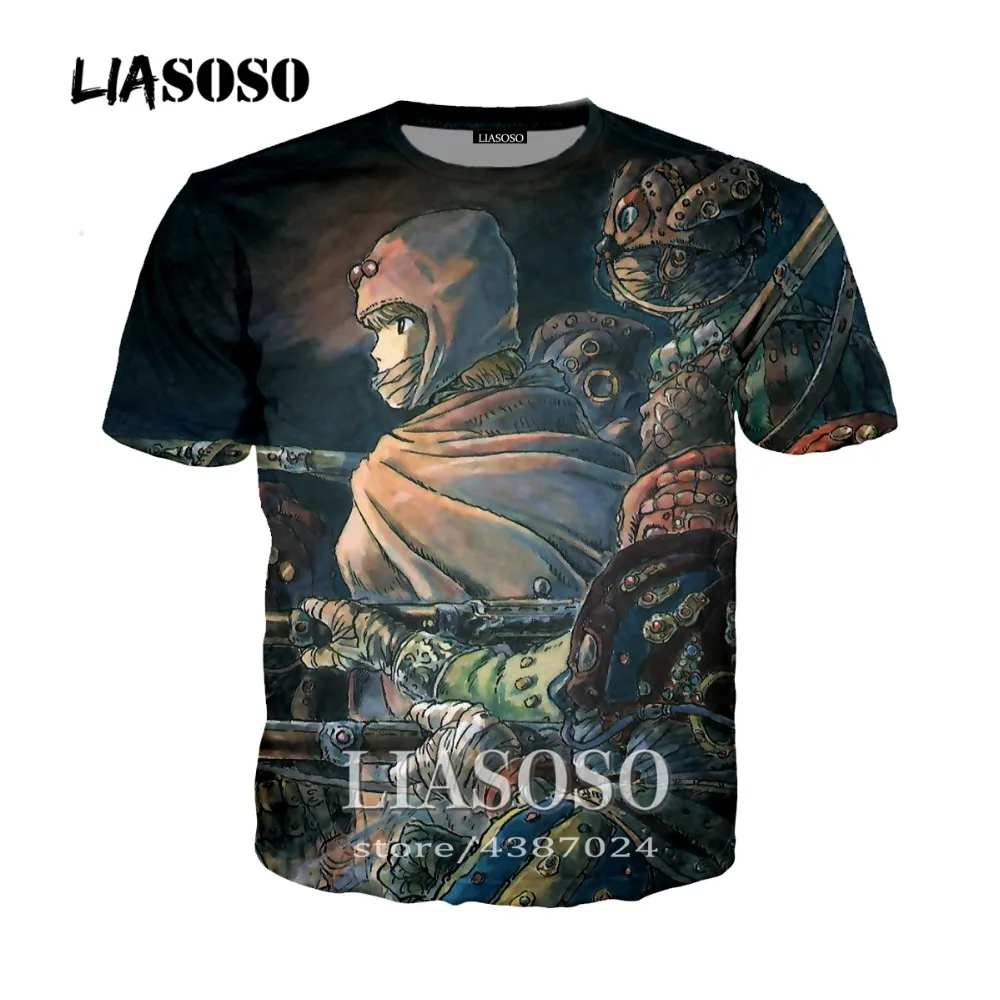 

LIASOSO Harajuku Style Pullover Tees Unisex Anime Nausicaa of the Valley of the Wind 3D Print T Shirt Tops Brand Clothing A109