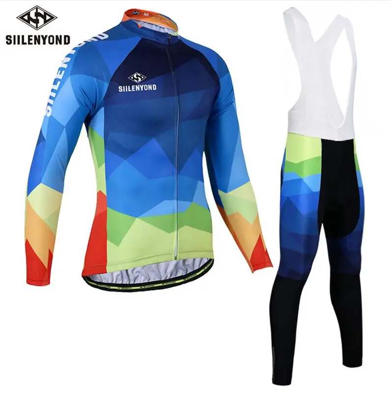SIILENYOND велосипедная майка, велосипедные штаны, ropa ciclismo, набор для мужчин, зимний термальный флис, roupa, велосипедная одежда - Цвет: CBJ-BT-S3001