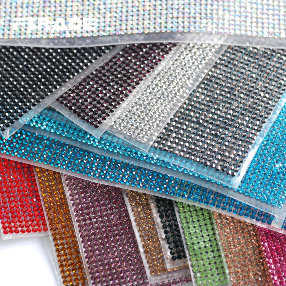 17 цветов Высокое качество 24x40 см стекло Кристалл Стразы отделка исправление аппликация из страз сетки Свадебные окантовки для платья одежда ювелирные изделия