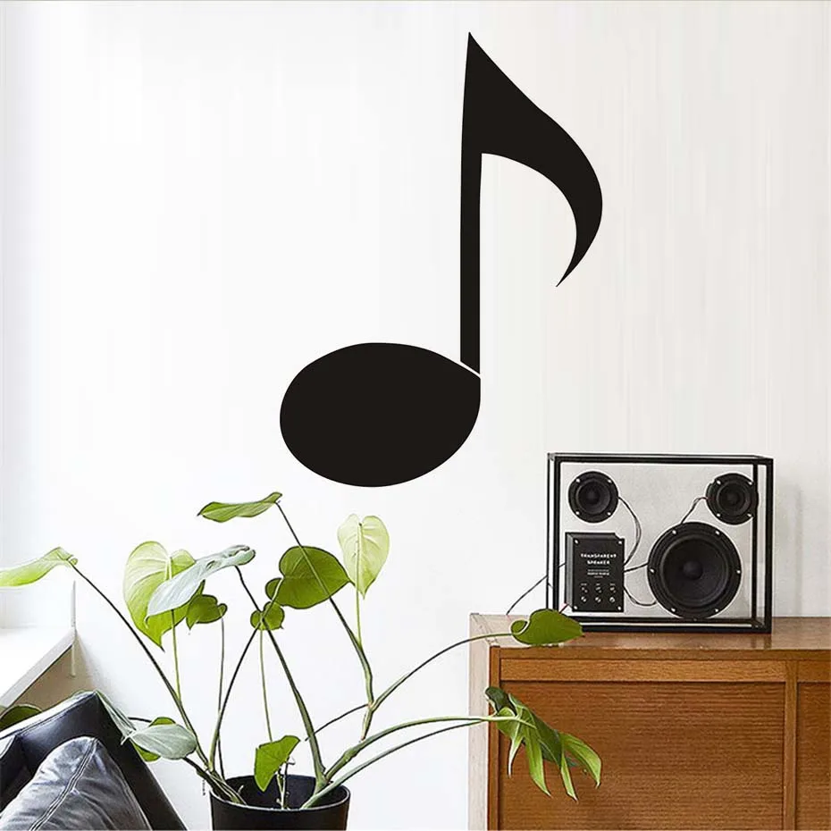 

Large Size Black Silhouette Girls Room Quaver Musical Note Wall Sticker Vinyl Removable Bedroom Wall Decal Music Home Decor