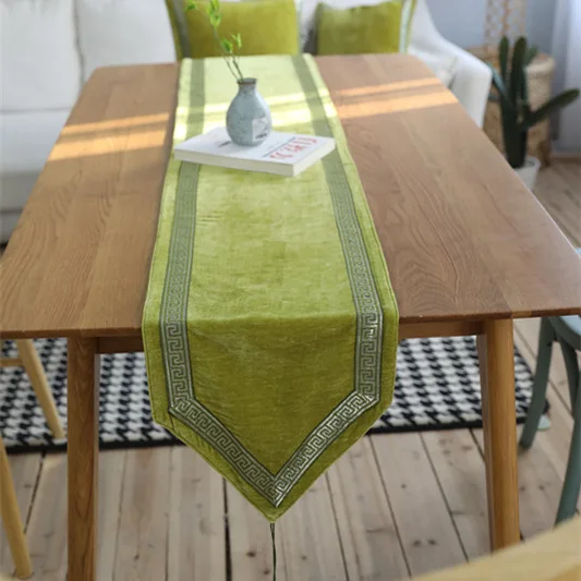 luxury flannel embroidery green