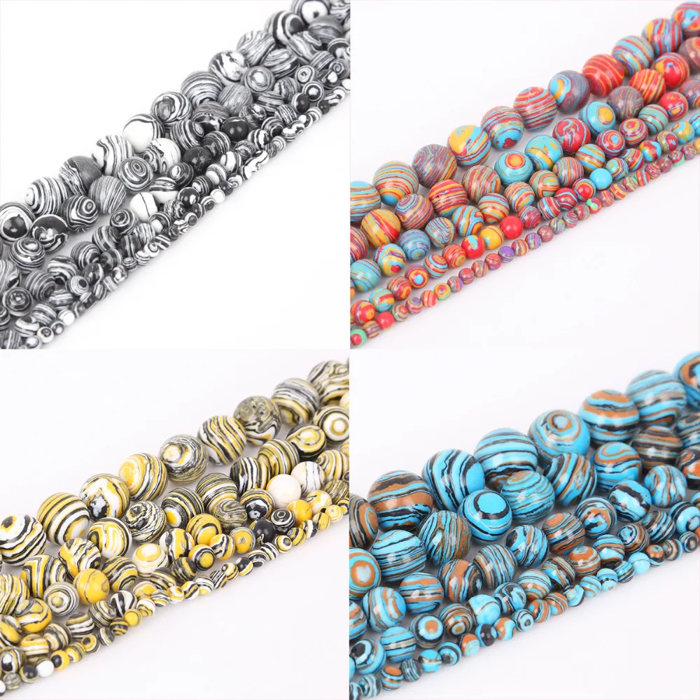 

High Quality Malachite Stone Beads Loose Spacer Bead For Jewelry Making 4/6/8/10/12mm 15'' DIY Bracelet&Necklace
