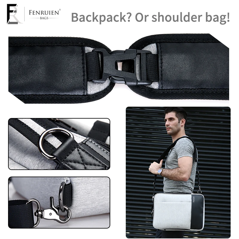FENRUIEN nuevo 17 pulgadas portátil Mochila hombres Mochila impermeable de carga USB bolsa grande de 15 \