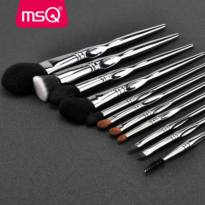 MSQ 11 шт. Профессиональные кисти для пудры макияжа комплект Классический помада