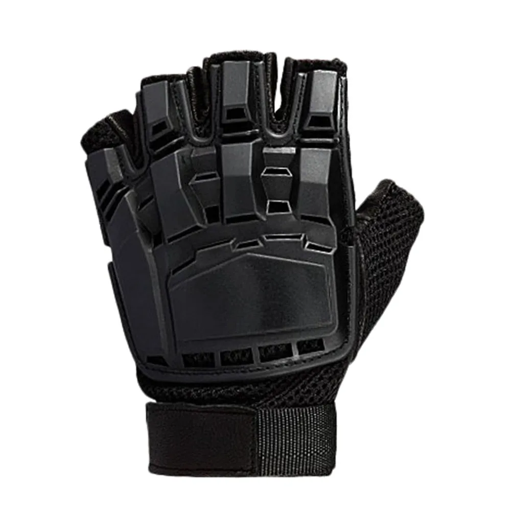 Перчатки черные перчатки унисекс Мужские и женские зимние теплые тактические перчатки на половину пальца велосипедные перчатки luvas femininas-30 7,5 - Цвет: Black