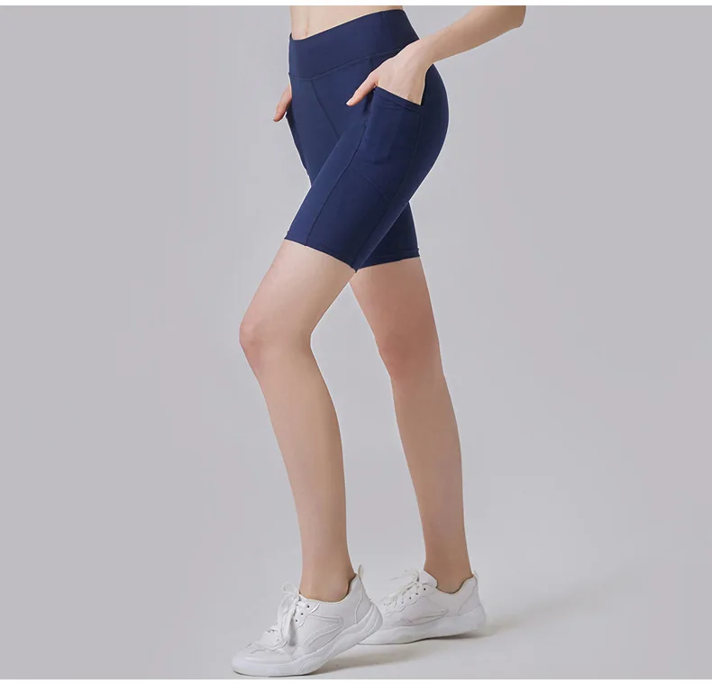 

High Waist Bodycon Sheath High Stretch Shorts For Sport Gym Jogger Womens Short Summer Trousers Running Short Pants With Pocket