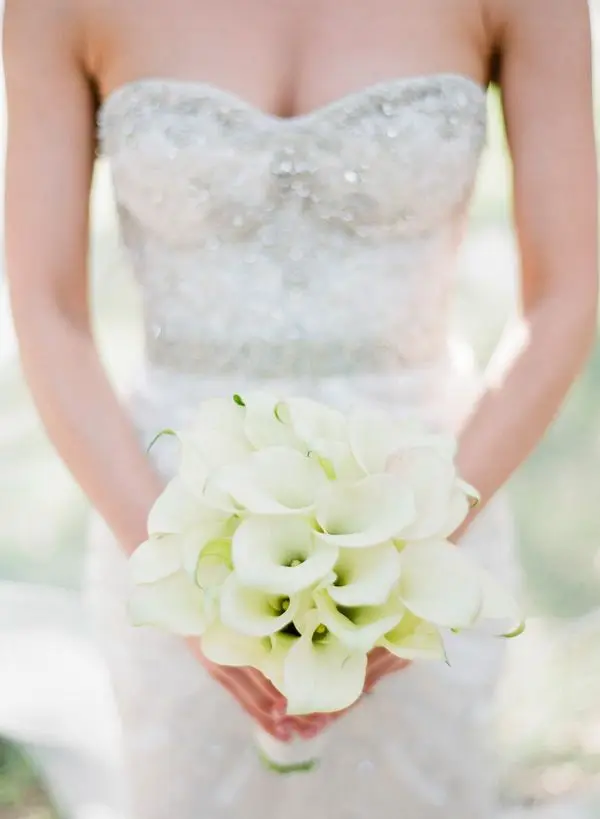 Simulation Yellow White Calla Lily Bridal Bouquet Wedding Bride