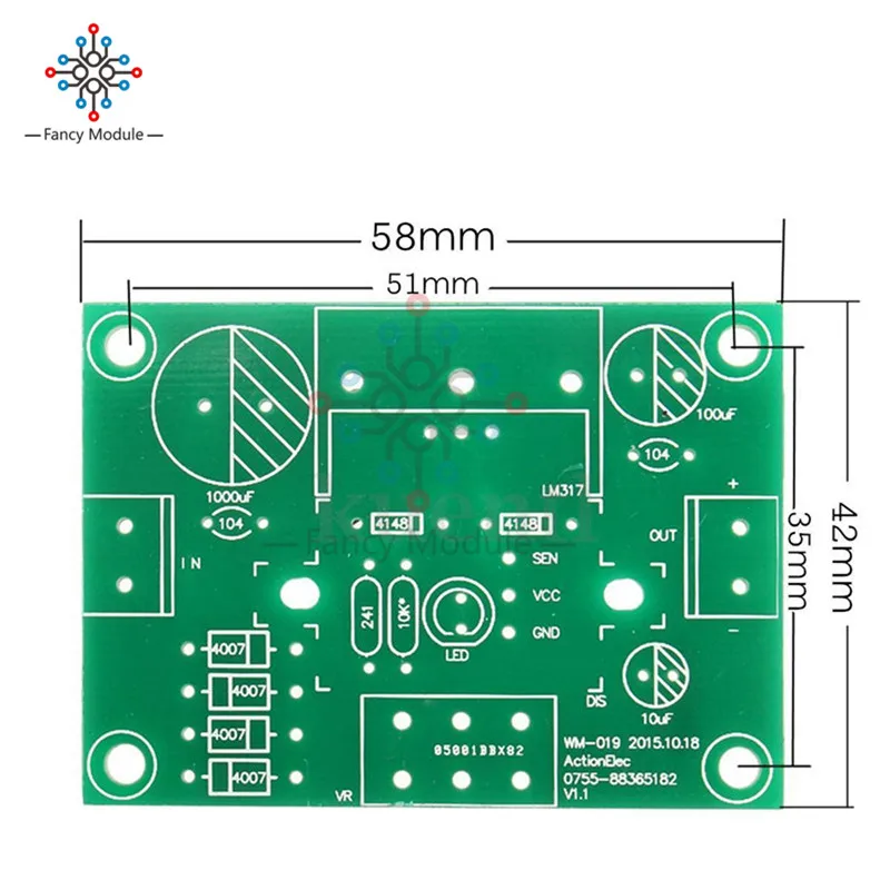 DIY Kit Electric LM317 регулируемый регулятор напряжения модуль понижающего питания с