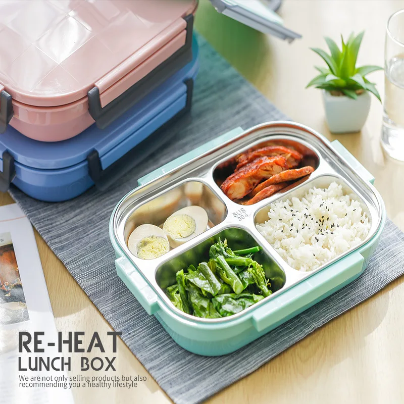 Stainless Steel 304 Japanese Lunch Box With Compartments Bento Box Food