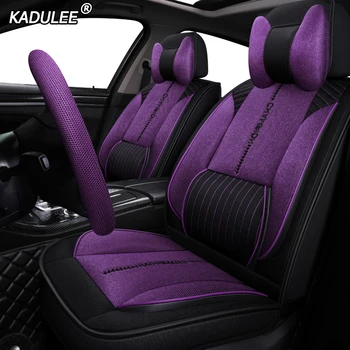 

KADULEE Auto FLAX car seat cover For ssangyong kyron hyundai tucson opel grandland x jaguar xf xe renault talisman car set cover