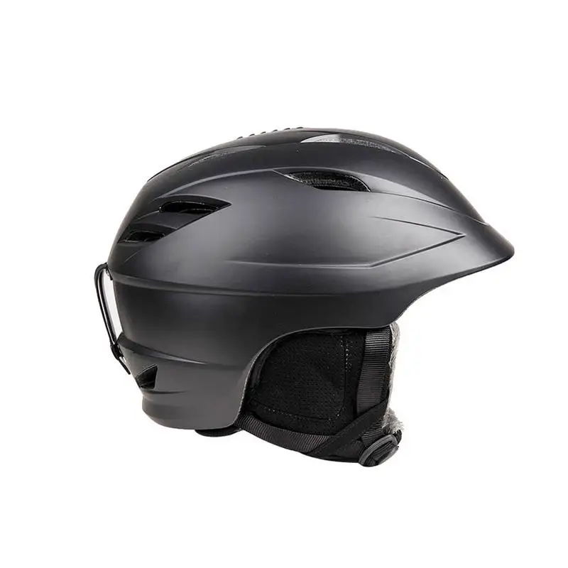 Высокое качество интегрированный лыжный шлем одноплатный двойной борт спортивный шлем для открытой местности снег шлем белая шапка - Цвет: BLACK M