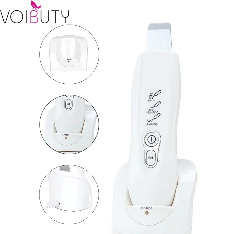

Ultrasonic Face Skin Cleaner Anion Facial Pores Scrubber Peeling Shovel Exfoliator Massager Skin Care Machine USB Charge 3 Modes