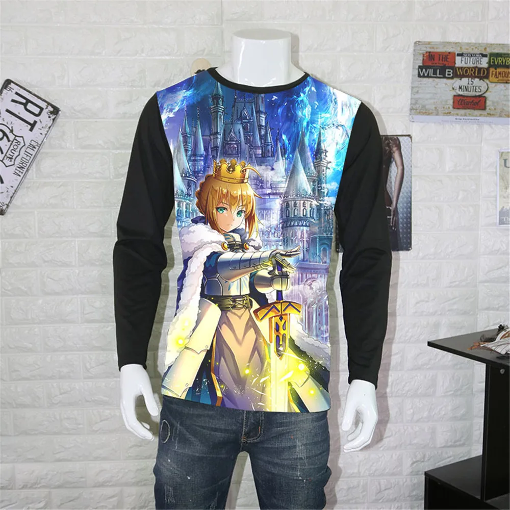 Косплей японского аниме футболка Fate zero/Fate ubw/Fate stay night saber curse emblem King Arthur Knight Мужская