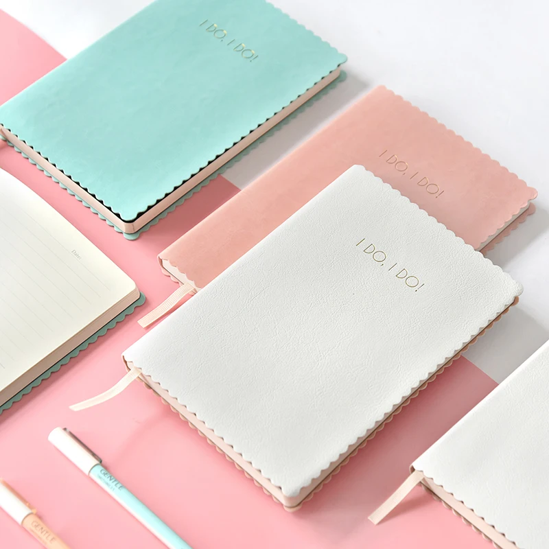 

Simple pure color hand ledger portable checkered horizontal line schedule this exquisite leather notepad